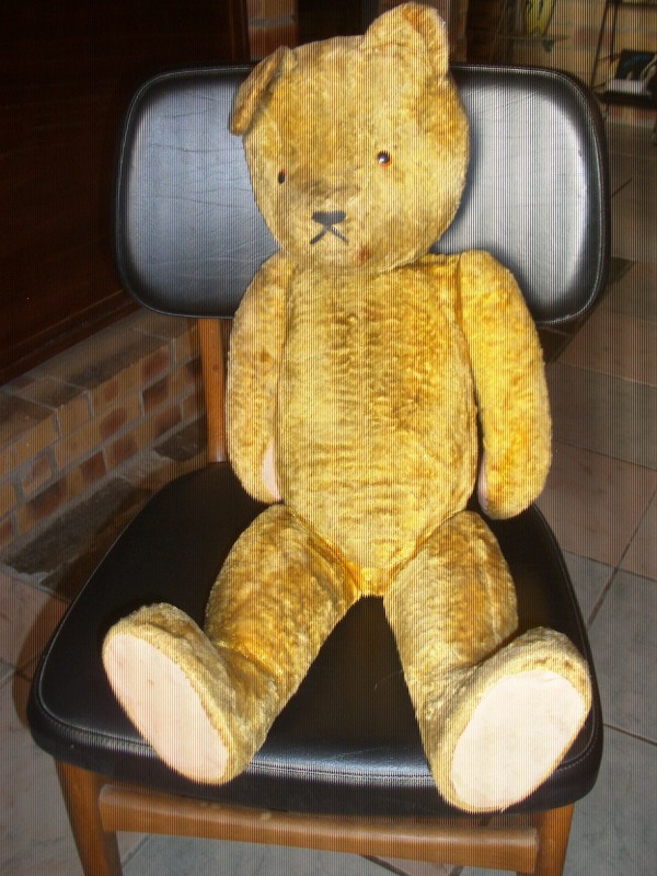 ancien  jouet  ours en peluche  de collection annees 1930-40